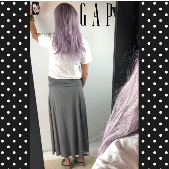 Gap Navy & Gray Striped Maxi Skirt Size Large - Picture 7 of 8